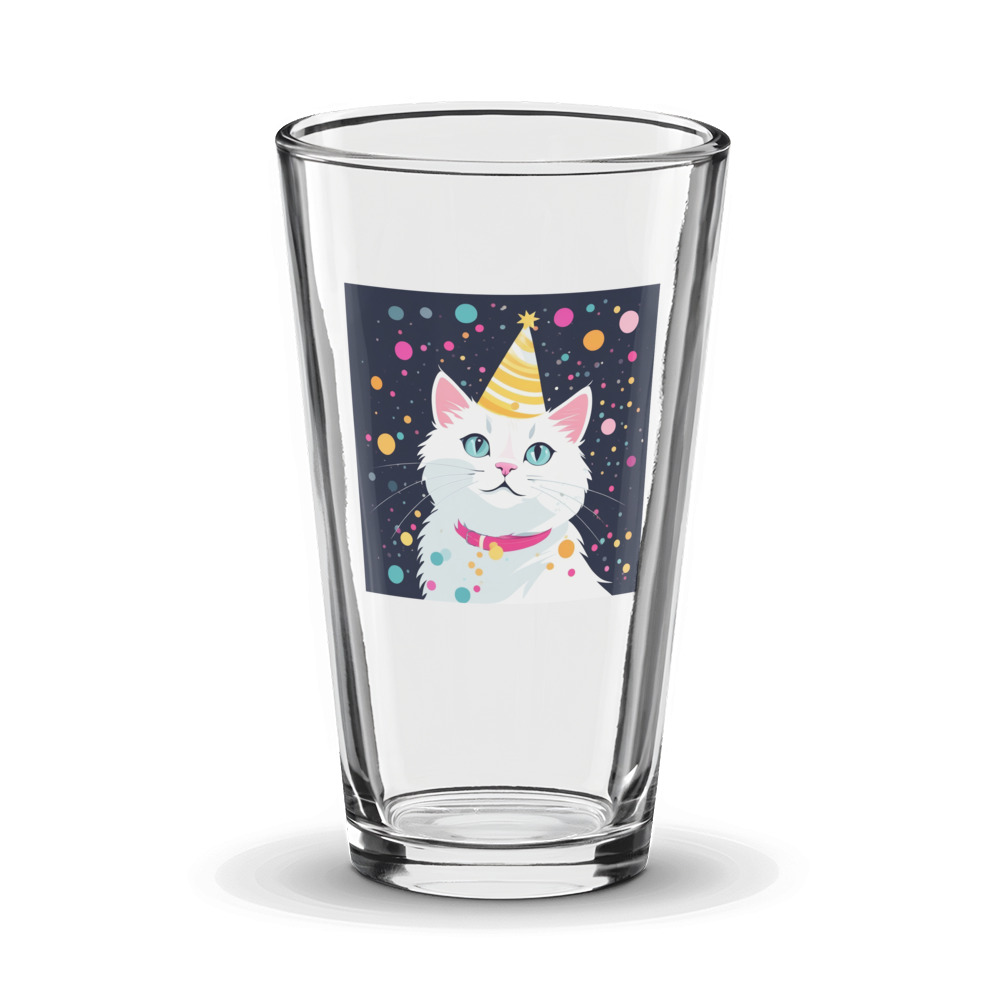PugMug Custom White Companion Cat Glass Tumbler
