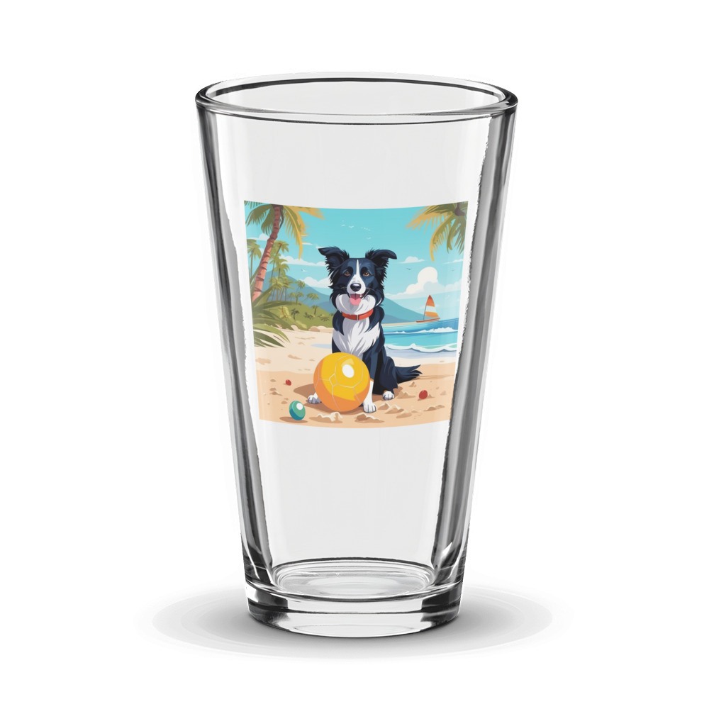 PugMug Custom Border Collie Glass Tumbler