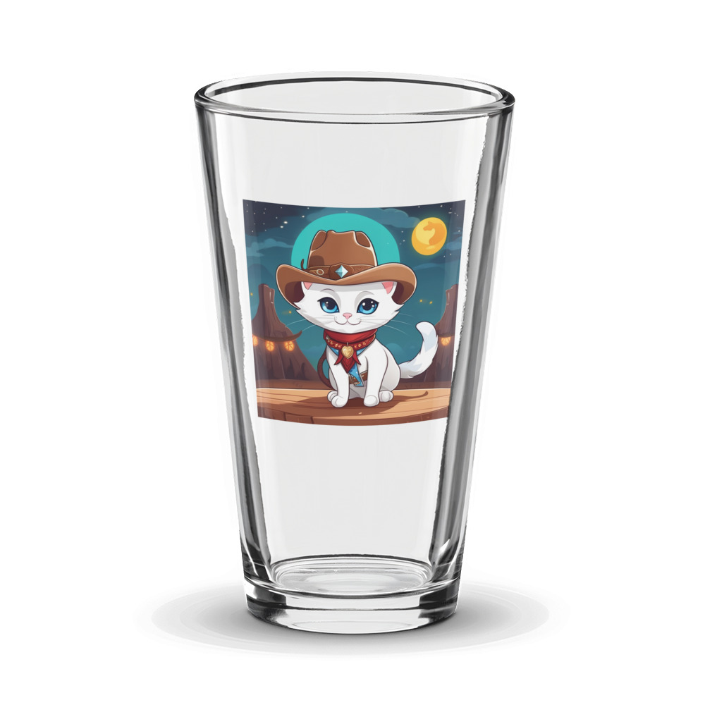 PugMug Custom White Companion Cat Glass Tumbler
