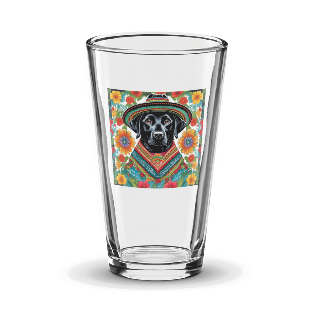 PugMug Custom Black Labrador Retriever Glass Tumbler