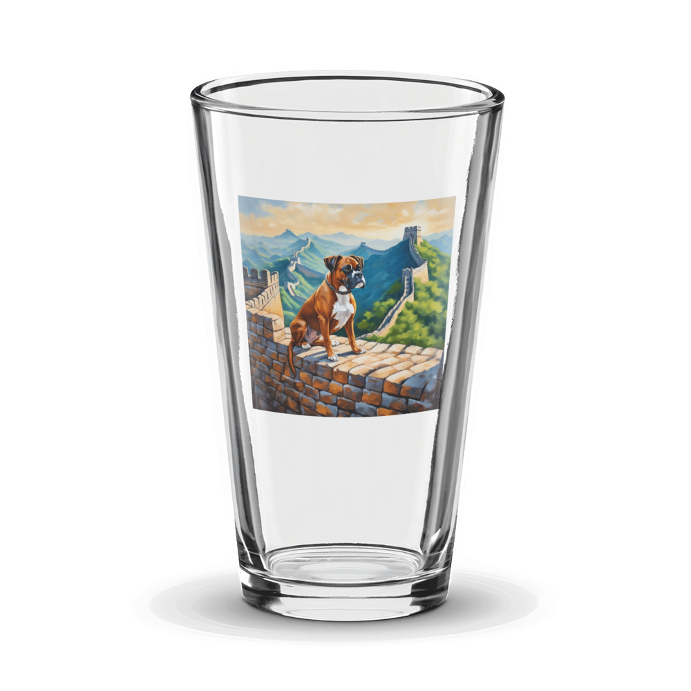 PugMug Custom Boxer Dog Glass Tumbler