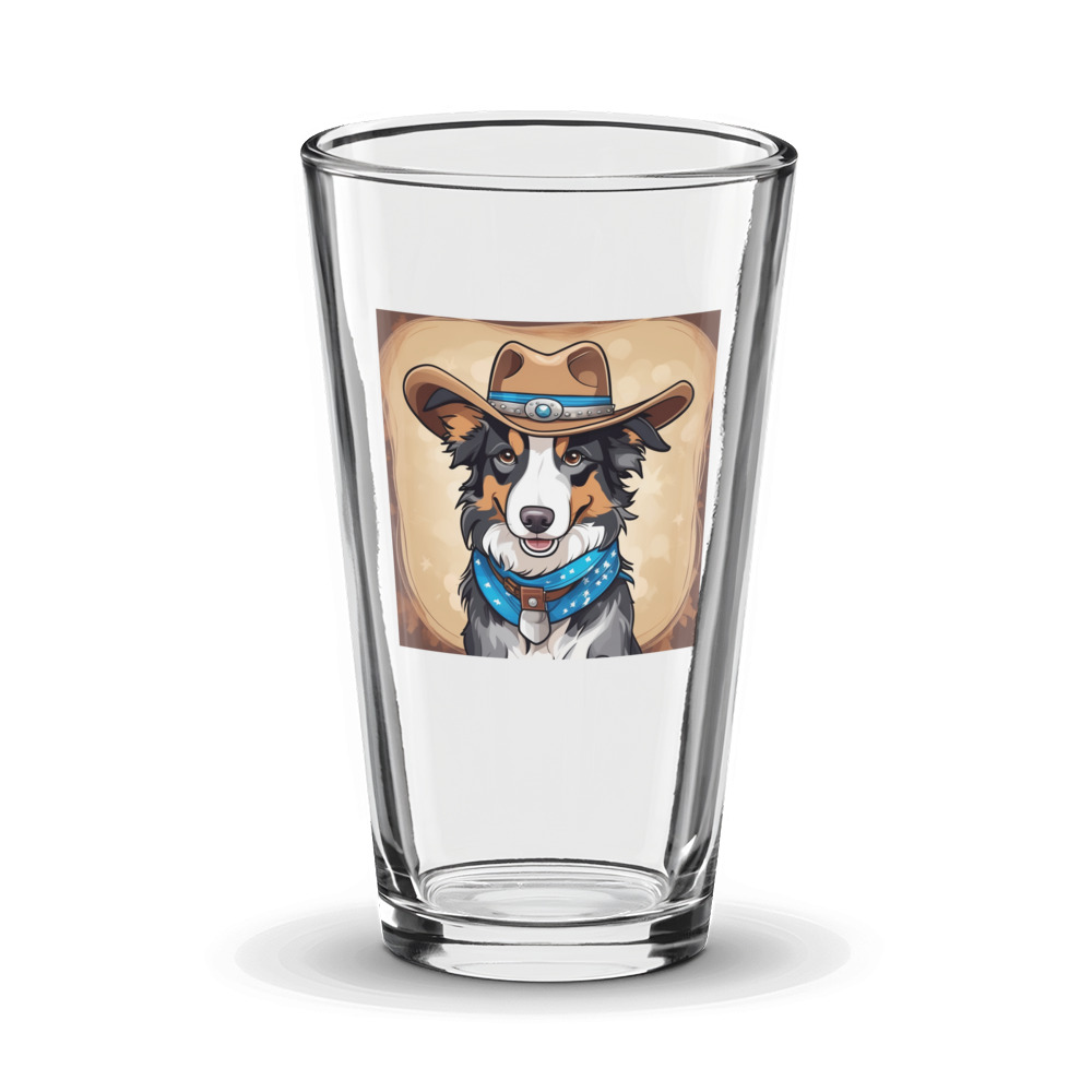 PugMug Custom Blue Merle Border Collie Glass Tumbler
