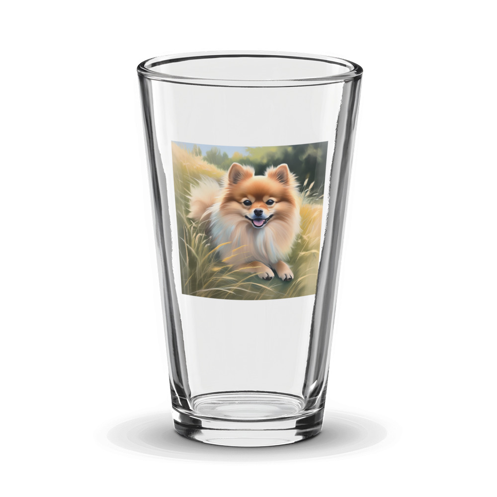 PugMug Custom Tan Pomeranian Glass Tumbler