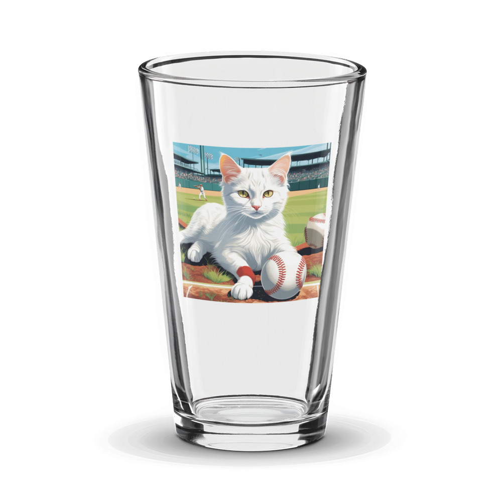 PugMug Custom White Companion Cat Glass Tumbler