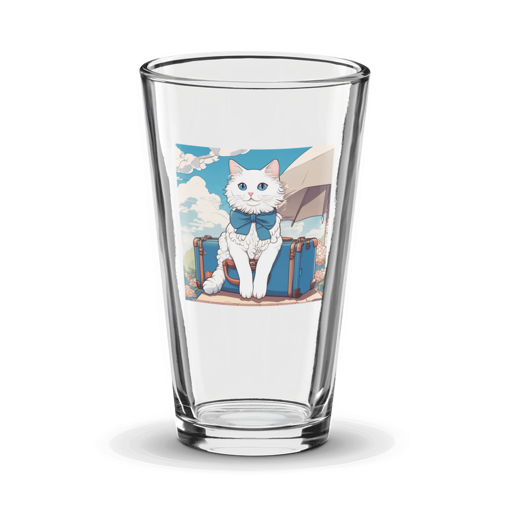 PugMug Custom White Ragdoll Cat Glass Tumbler