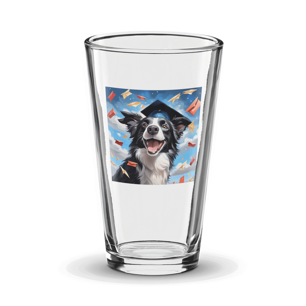 PugMug Custom Border Collie Glass Tumbler