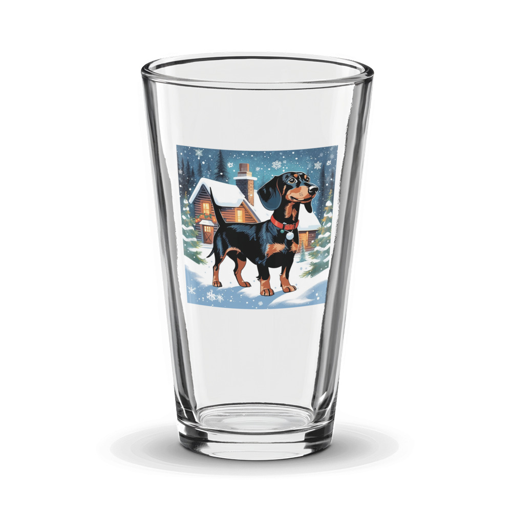 PugMug Custom Black Dachshund Glass Tumbler