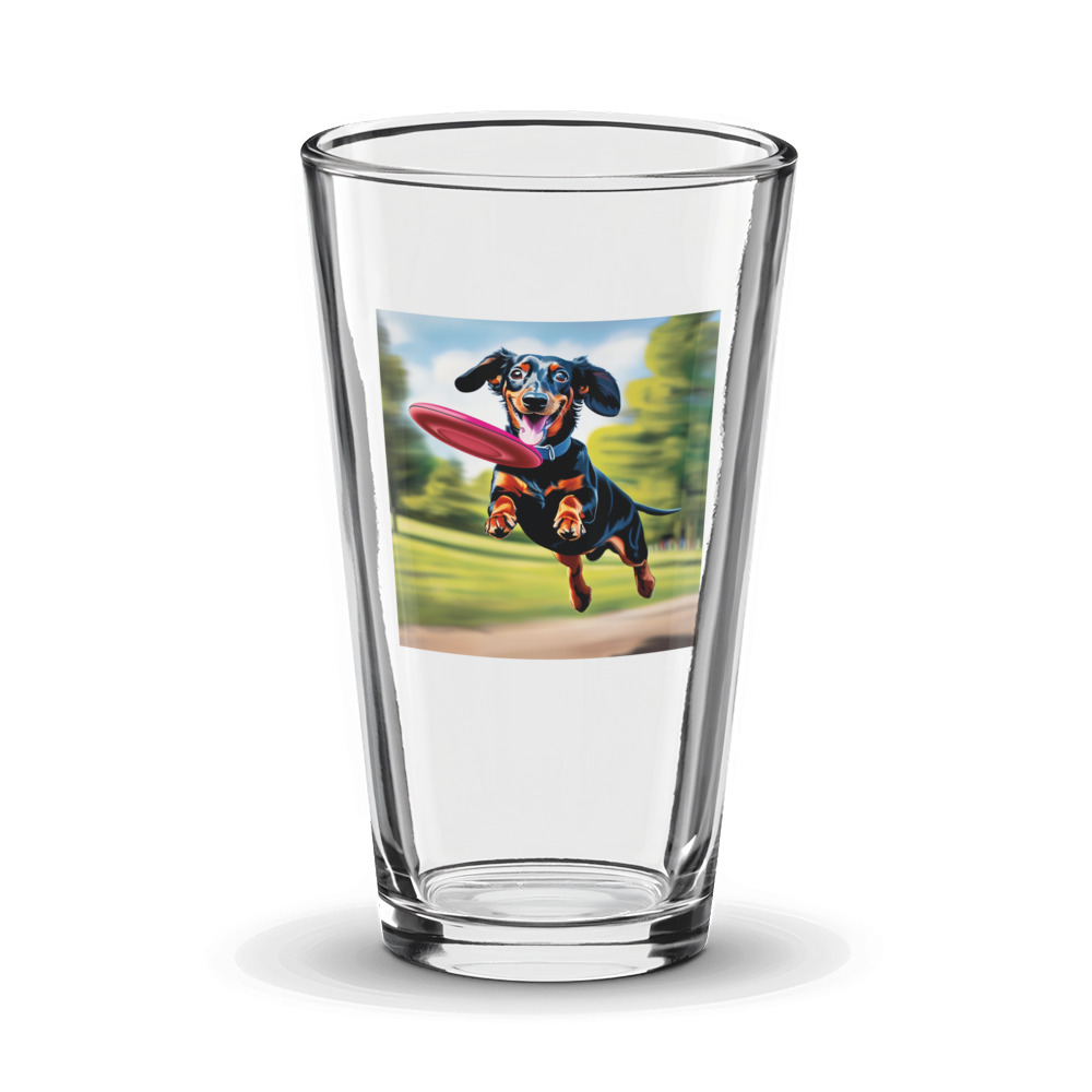 PugMug Custom Black Dachshund Glass Tumbler