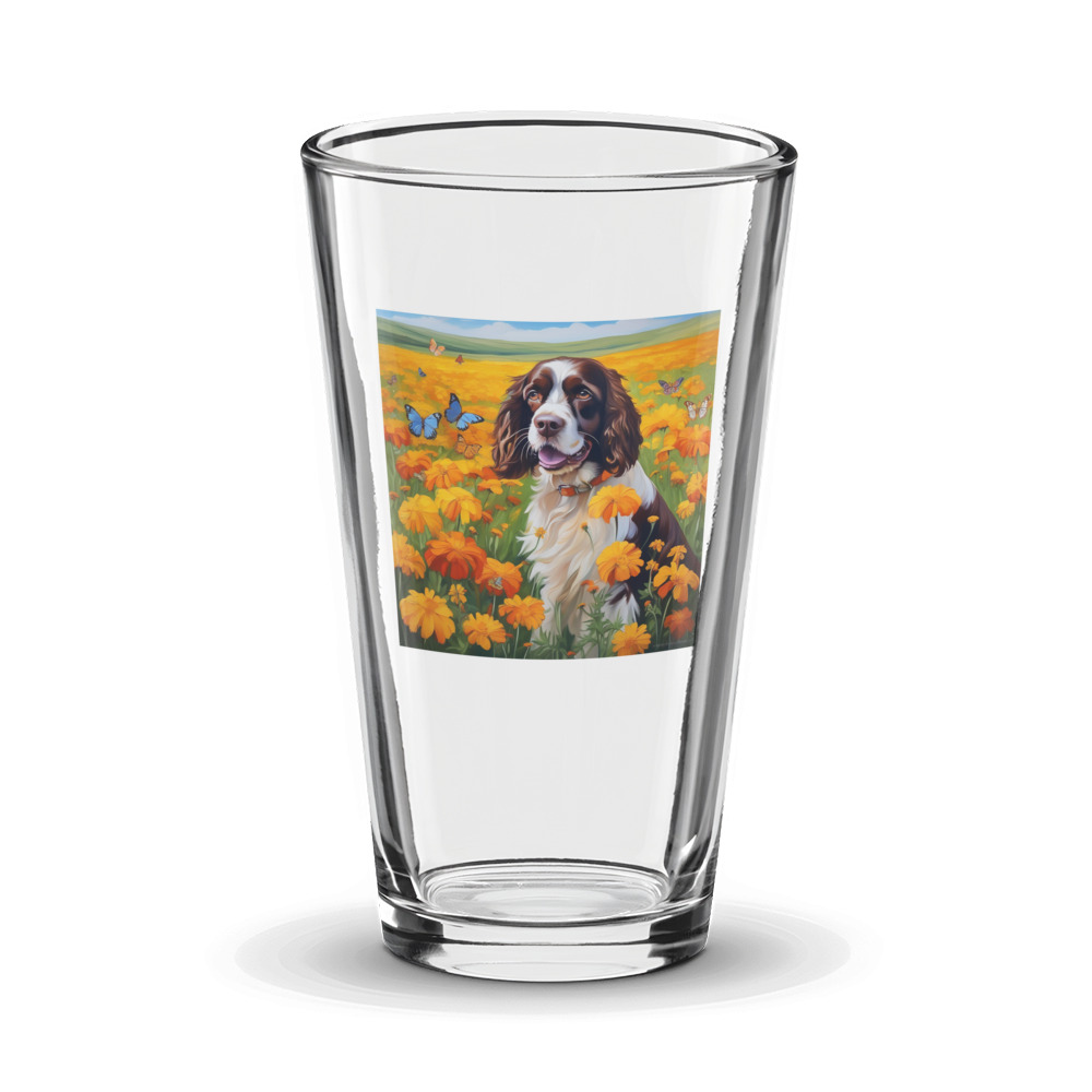 PugMug Custom English Springer Spaniel Glass Tumbler