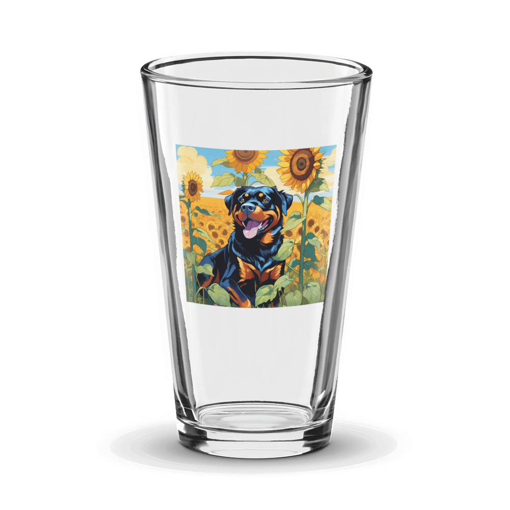 PugMug Custom Rottweiler Glass Tumbler