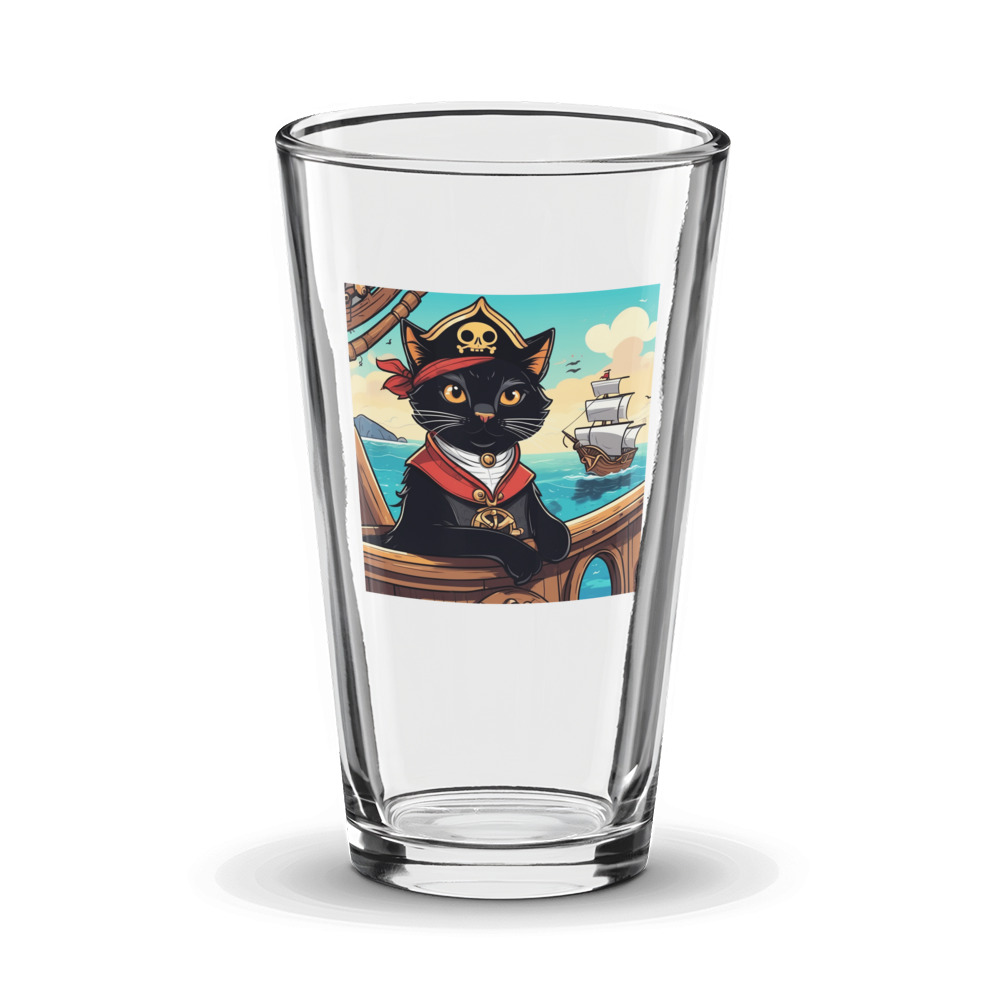 PugMug Custom Black Companion Cat Glass Tumbler