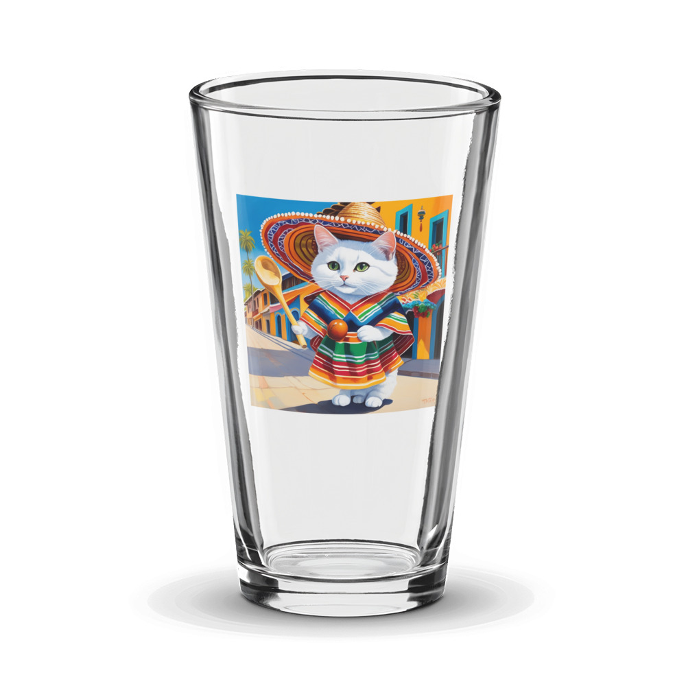 PugMug Custom White Companion Cat Glass Tumbler