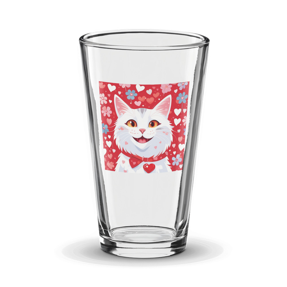 PugMug Custom White Companion Cat Glass Tumbler