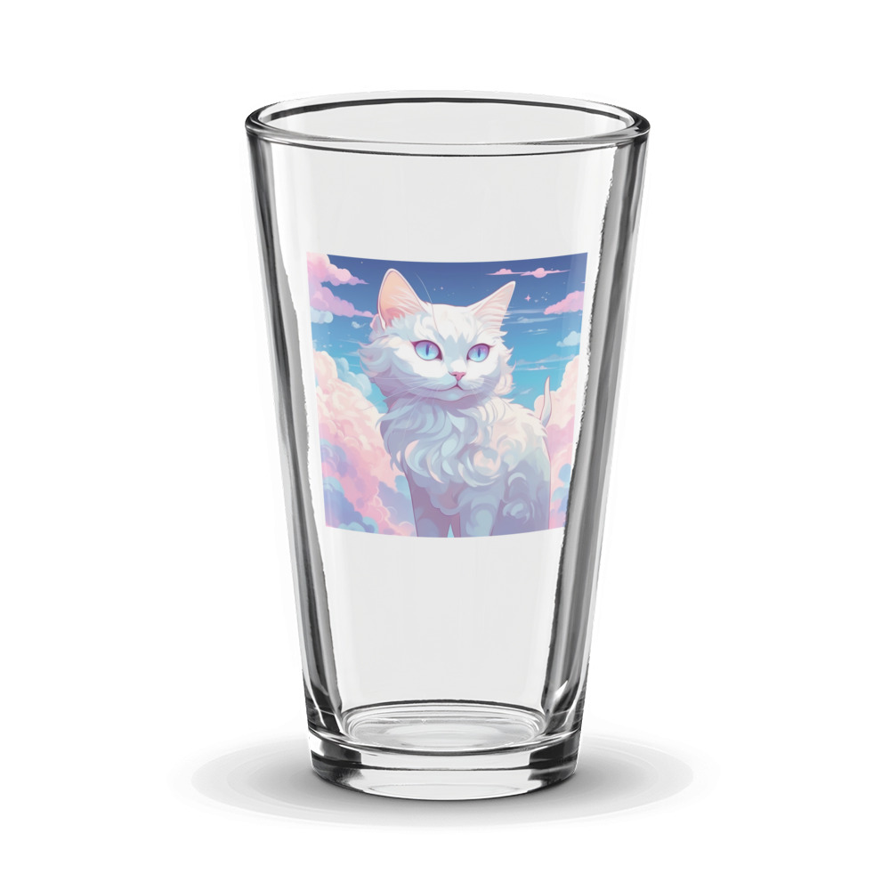 PugMug Custom White Companion Cat Glass Tumbler