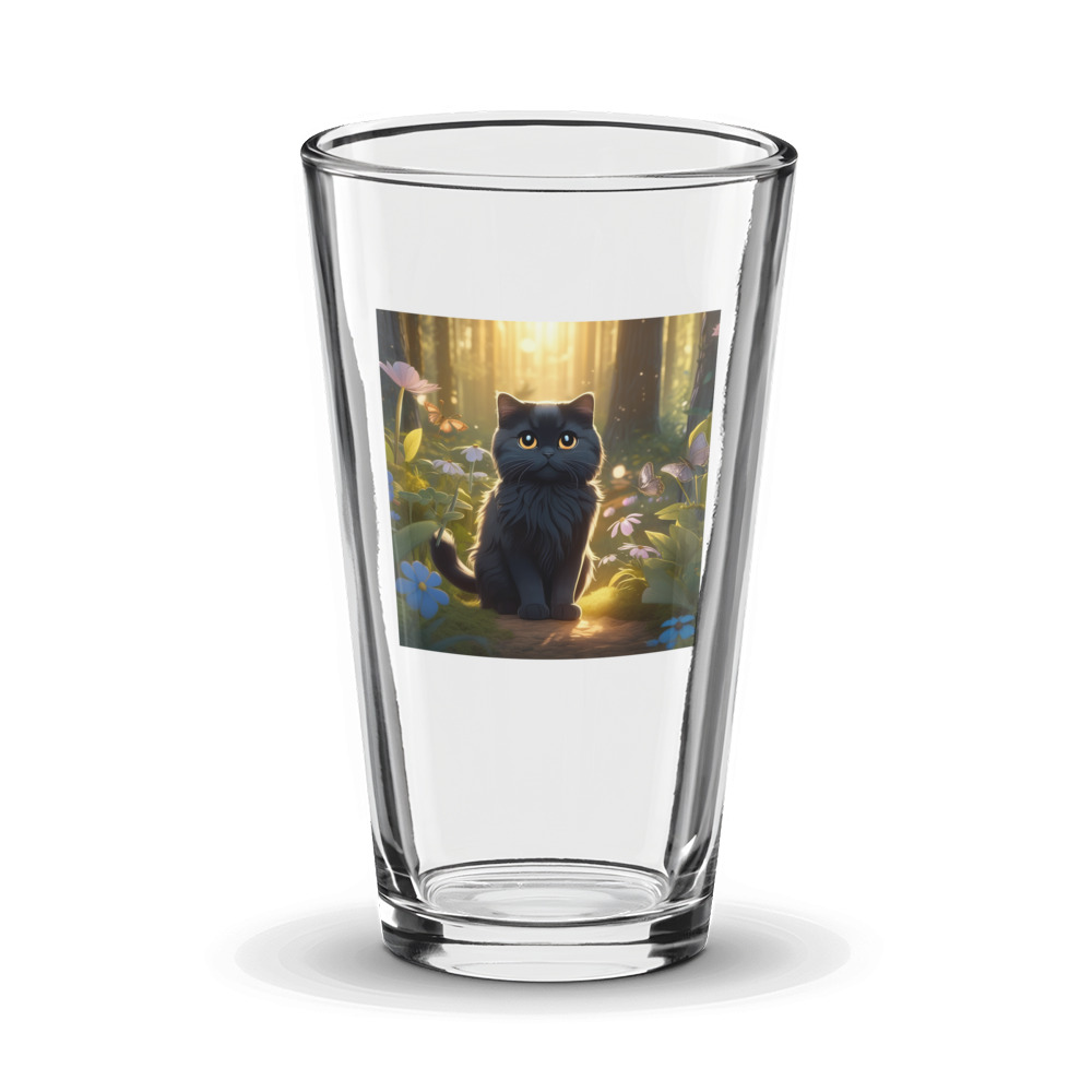 PugMug Custom Black Scottish Fold Cat Glass Tumbler