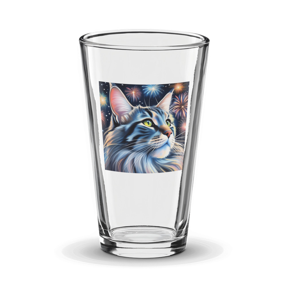 PugMug Custom Tabby Maine Coon Cat Glass Tumbler