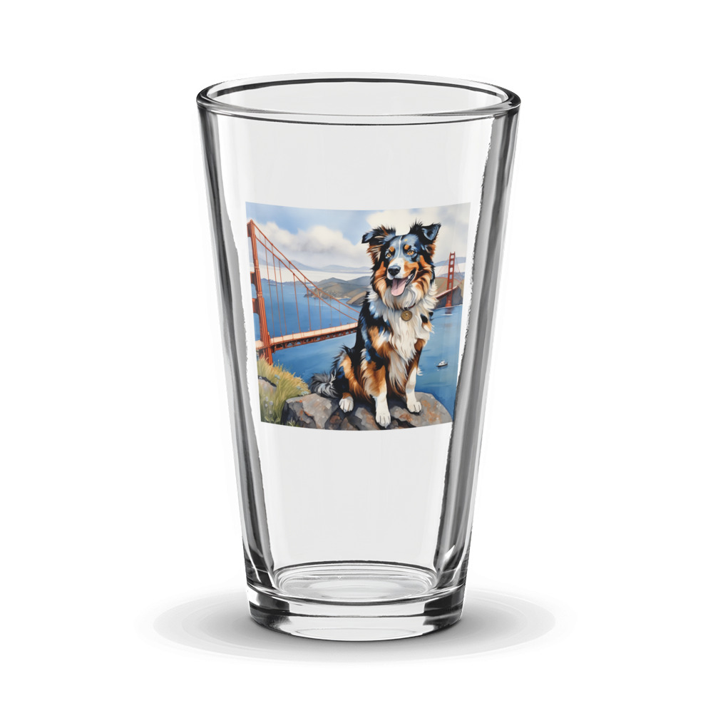 PugMug Custom Australian Shepherd Dog Glass Tumbler
