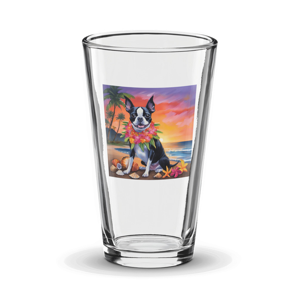 PugMug Custom Boston Terrier Glass Tumbler