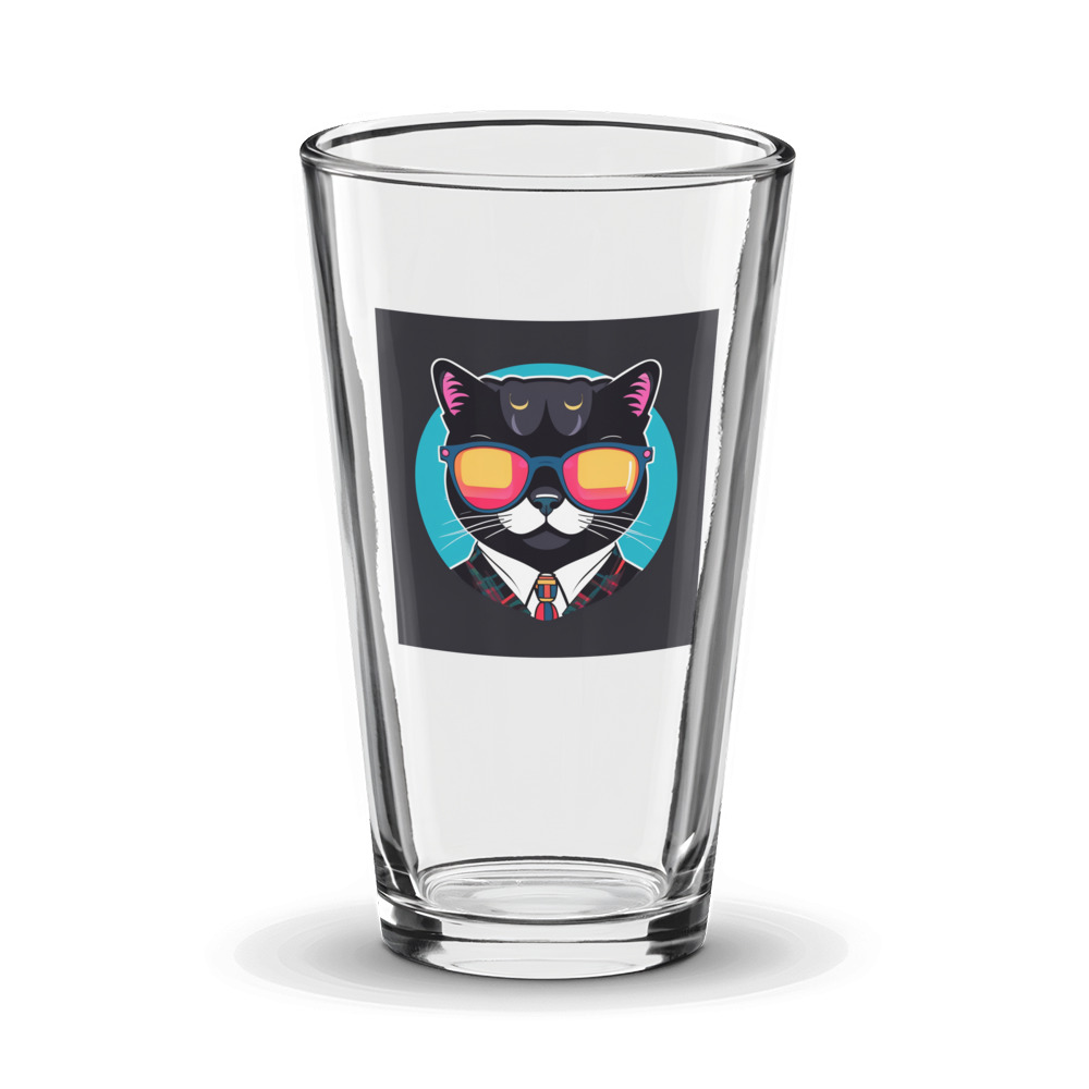 PugMug Custom Black Scottish Fold Cat Glass Tumbler