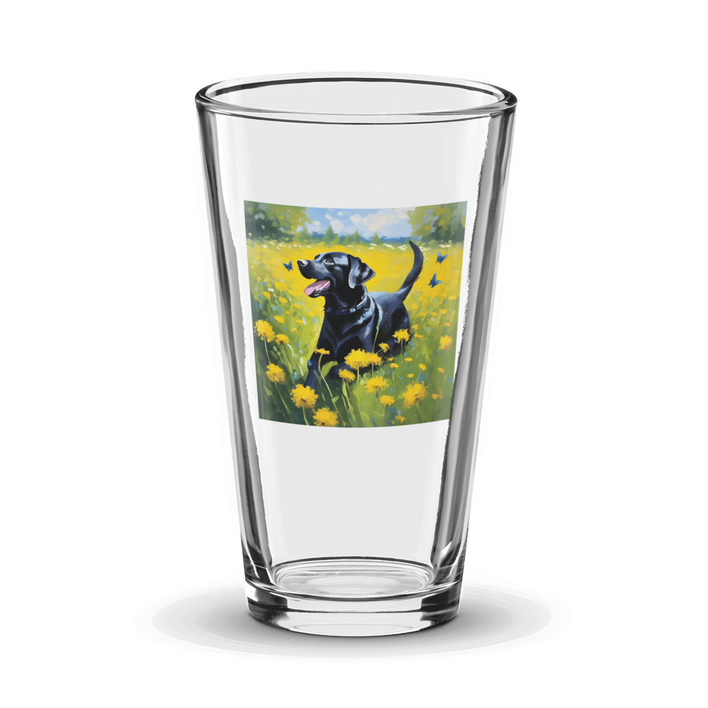 PugMug Custom Black Labrador Retriever Glass Tumbler