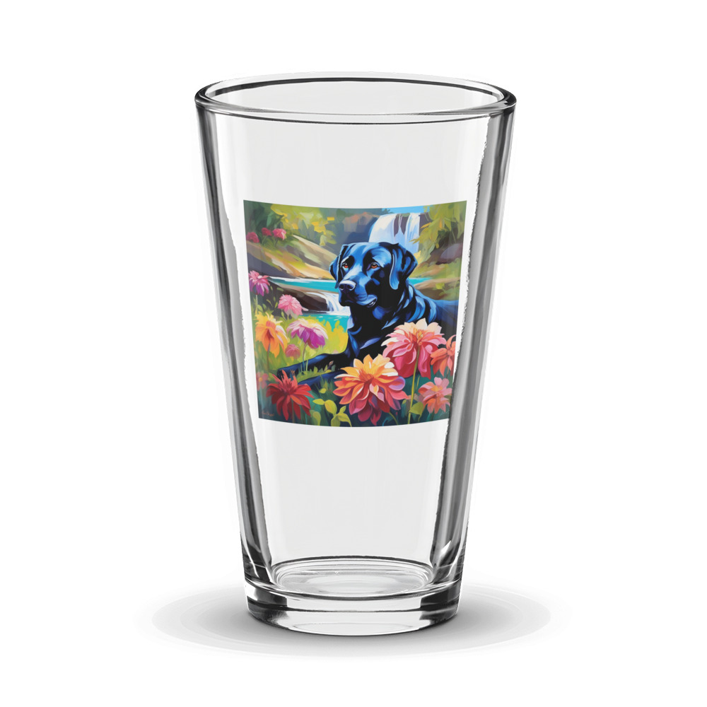 PugMug Custom Black Labrador Retriever Glass Tumbler