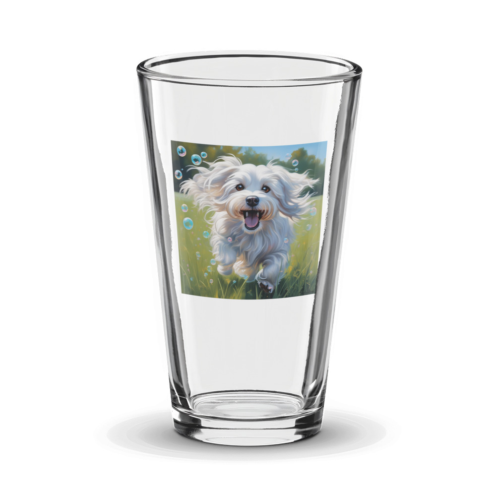 PugMug Custom White Havanese Dog Glass Tumbler