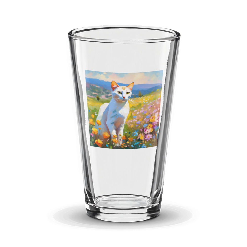 PugMug Custom White Abyssinian Cat Glass Tumbler