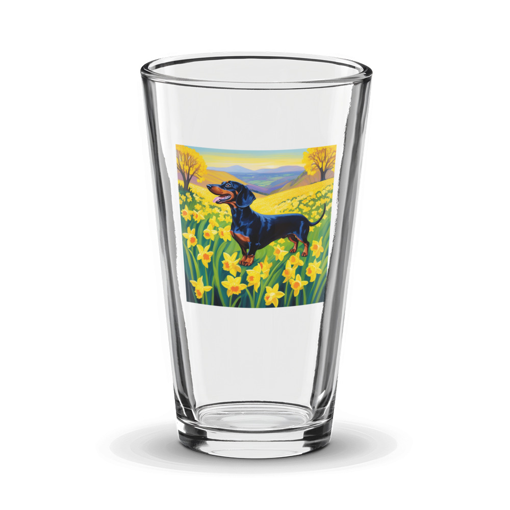 PugMug Custom Black Dachshund Glass Tumbler