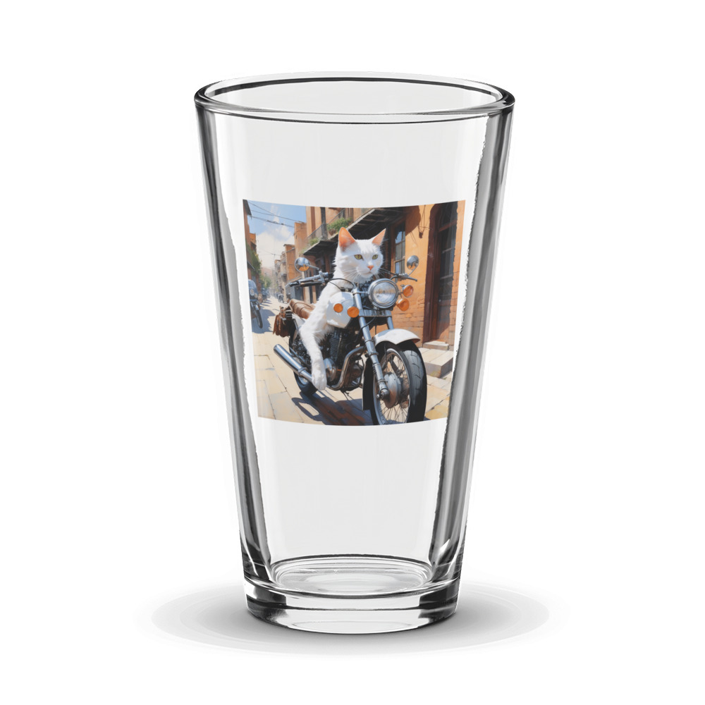 PugMug Custom White Companion Cat Glass Tumbler