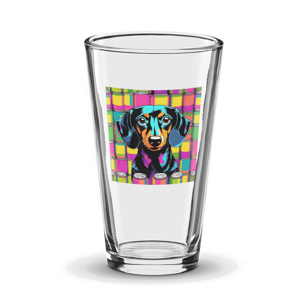 PugMug Custom Black Dachshund Glass Tumbler