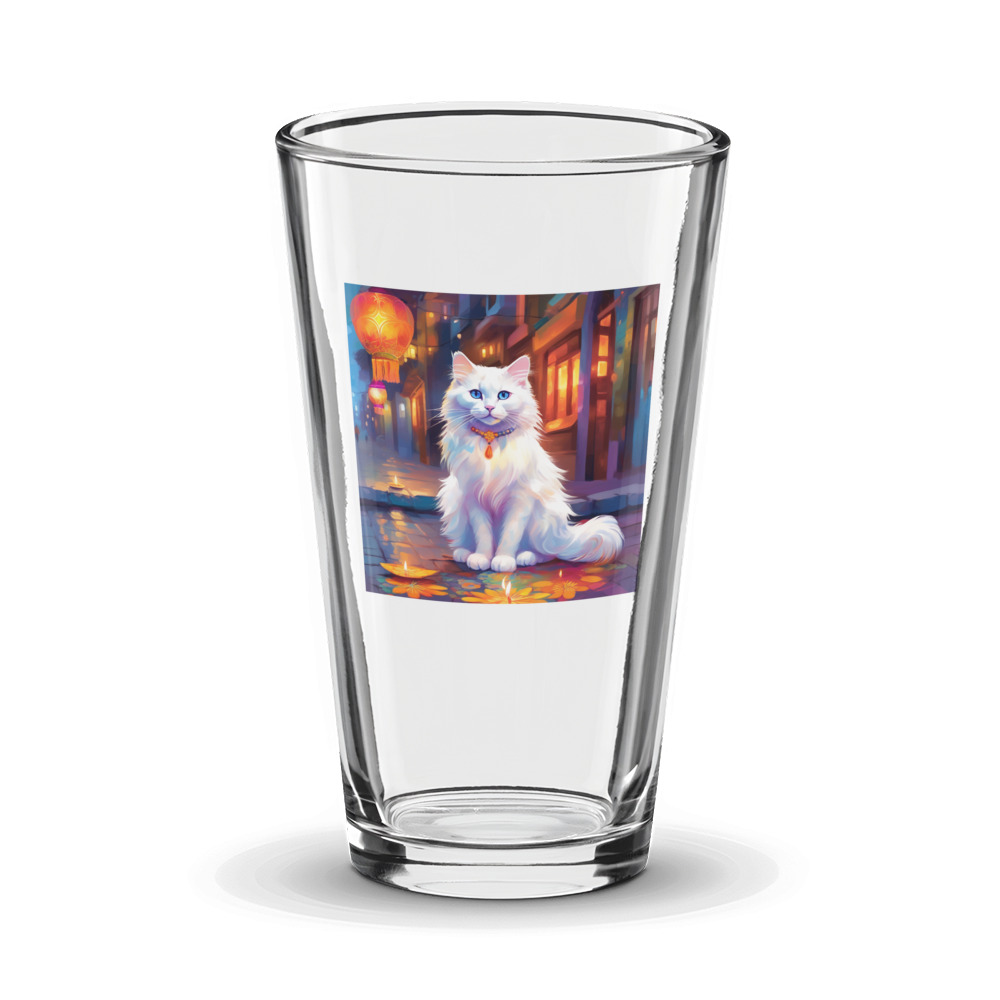 PugMug Custom White Ragdoll Cat Glass Tumbler