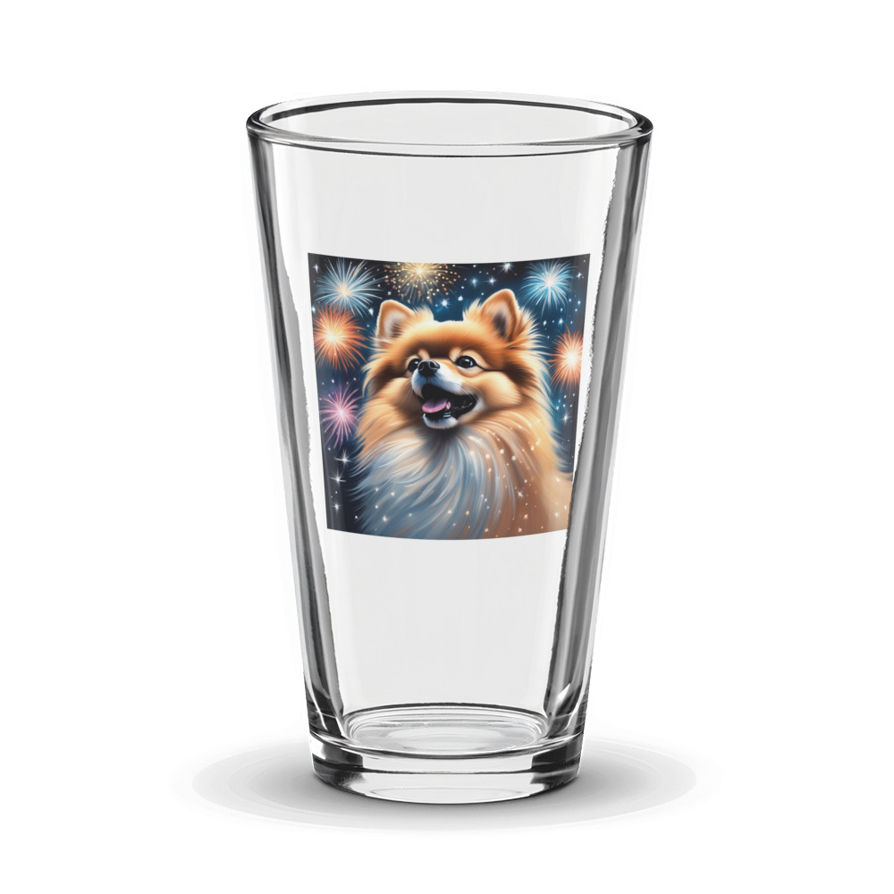PugMug Custom Tan Pomeranian Glass Tumbler