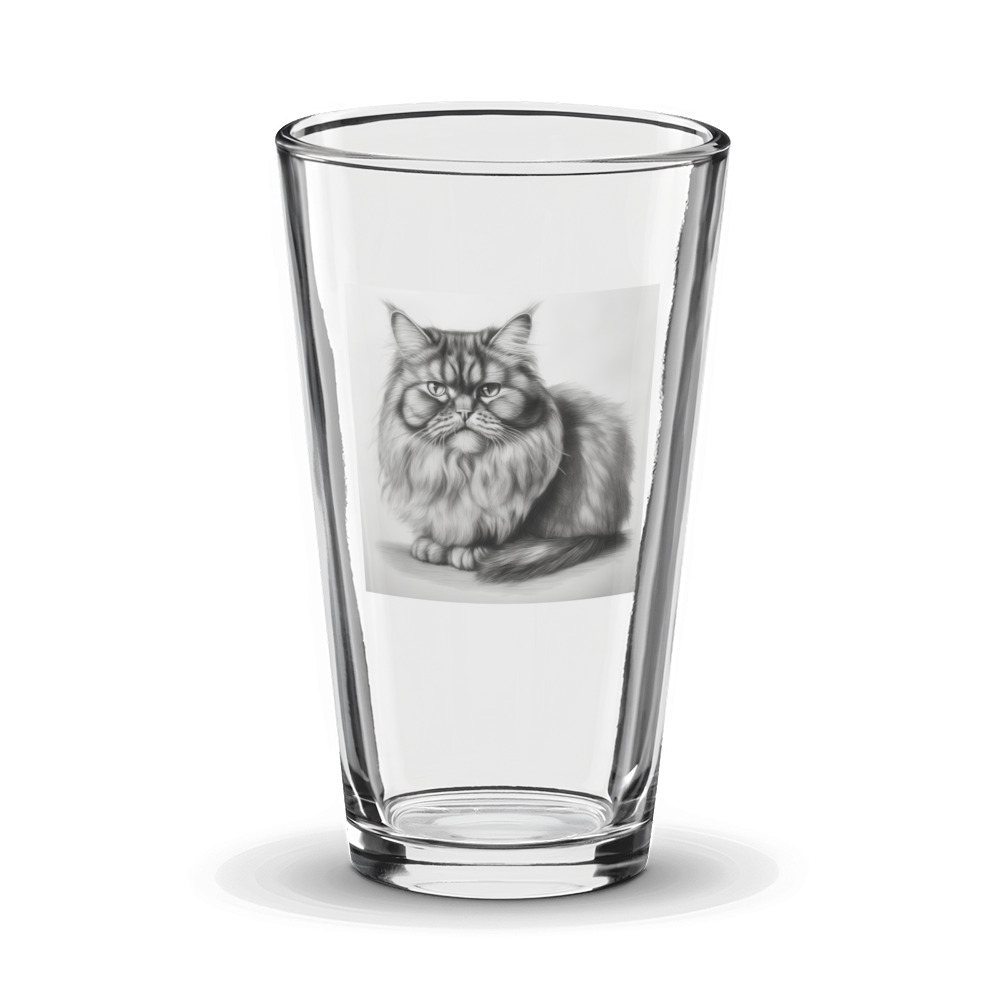 PugMug Custom Tabby Persian Cat Glass Tumbler