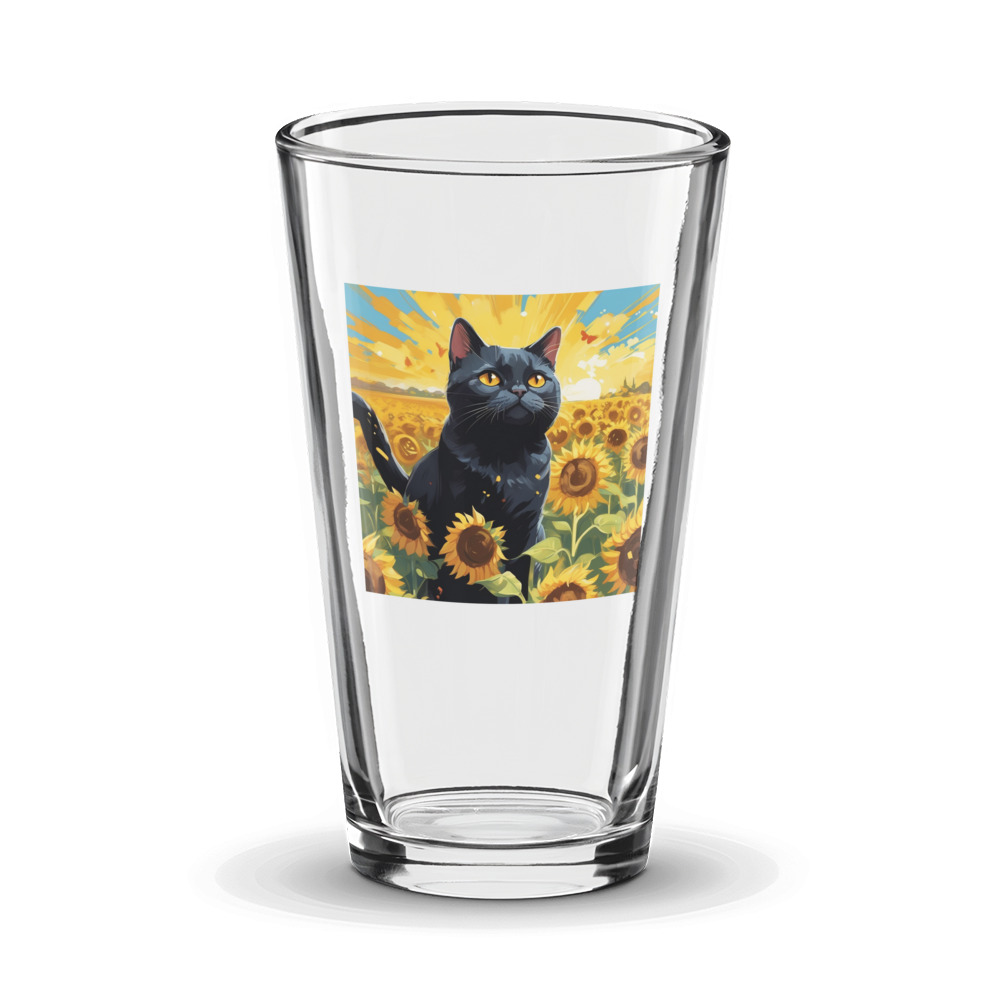 PugMug Custom Black British Shorthair Cat Glass Tumbler