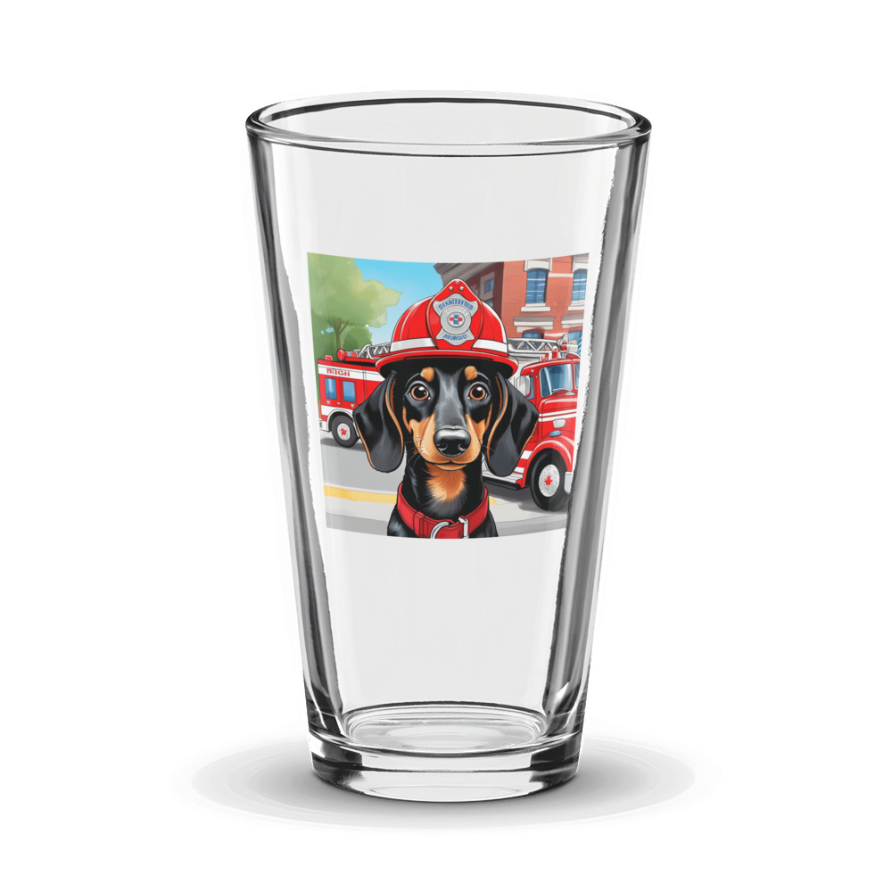 PugMug Custom Black Dachshund Glass Tumbler