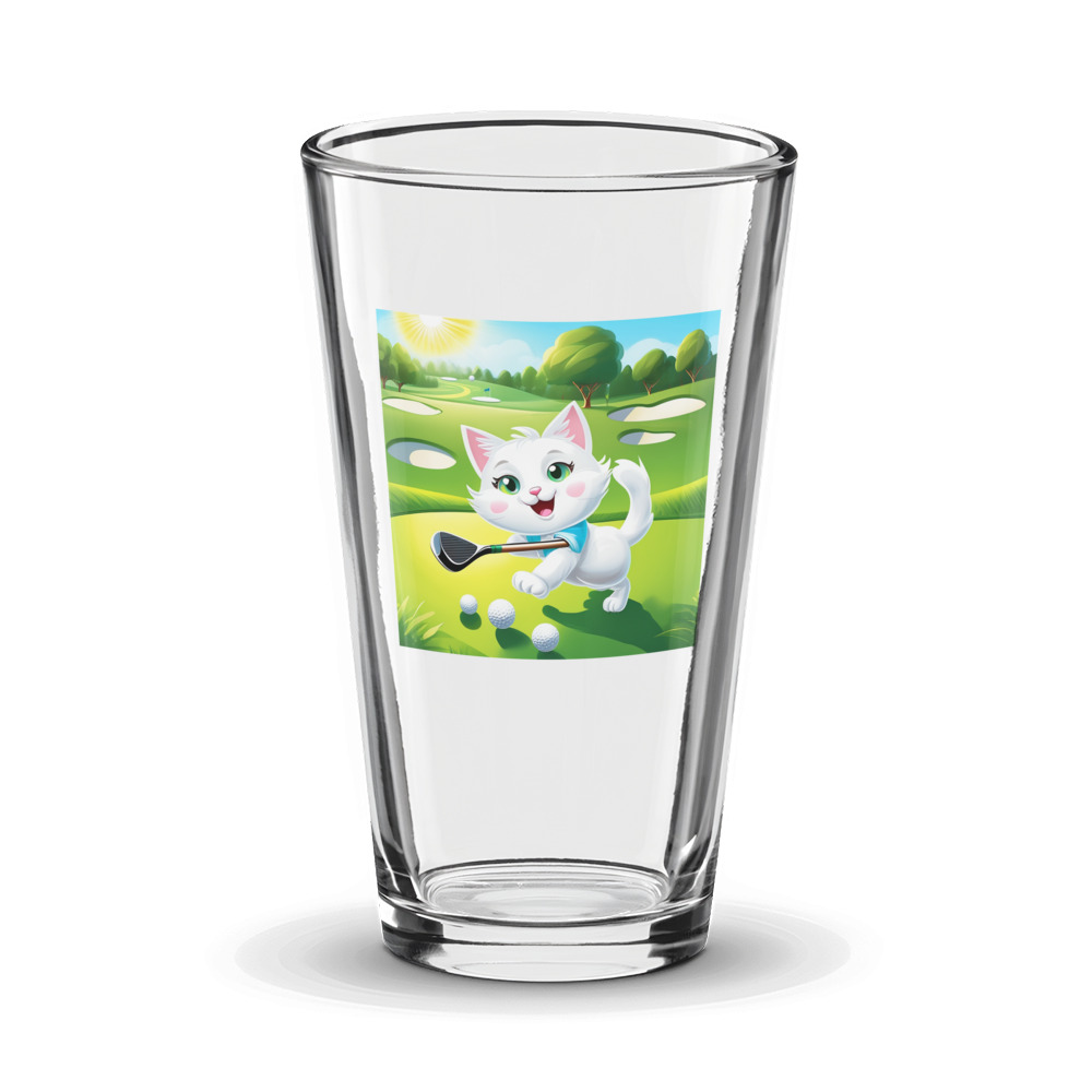PugMug Custom White Companion Cat Glass Tumbler