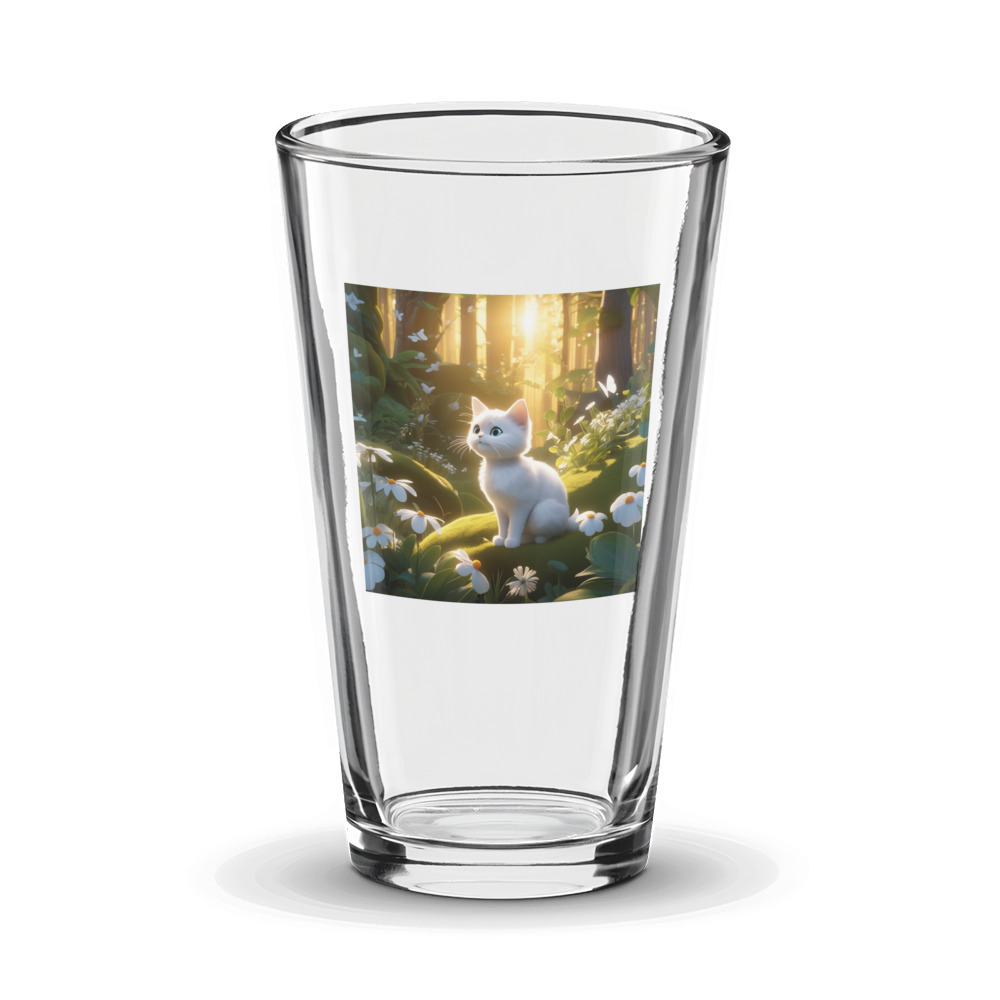PugMug Custom White Companion Cat Glass Tumbler