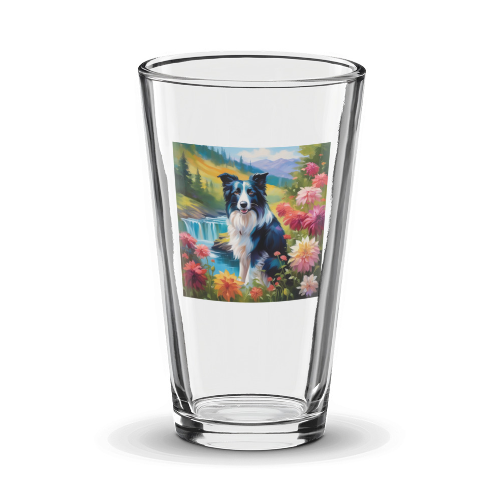 PugMug Custom Border Collie Glass Tumbler