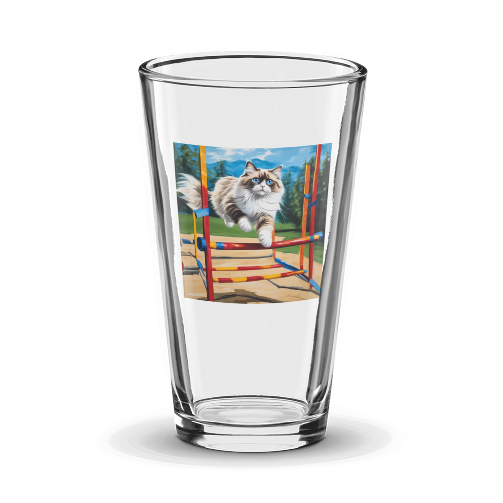 PugMug Custom Tabby Ragdoll Cat Glass Tumbler