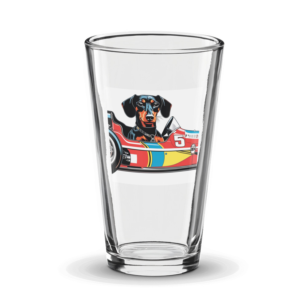 PugMug Custom Black Dachshund Glass Tumbler