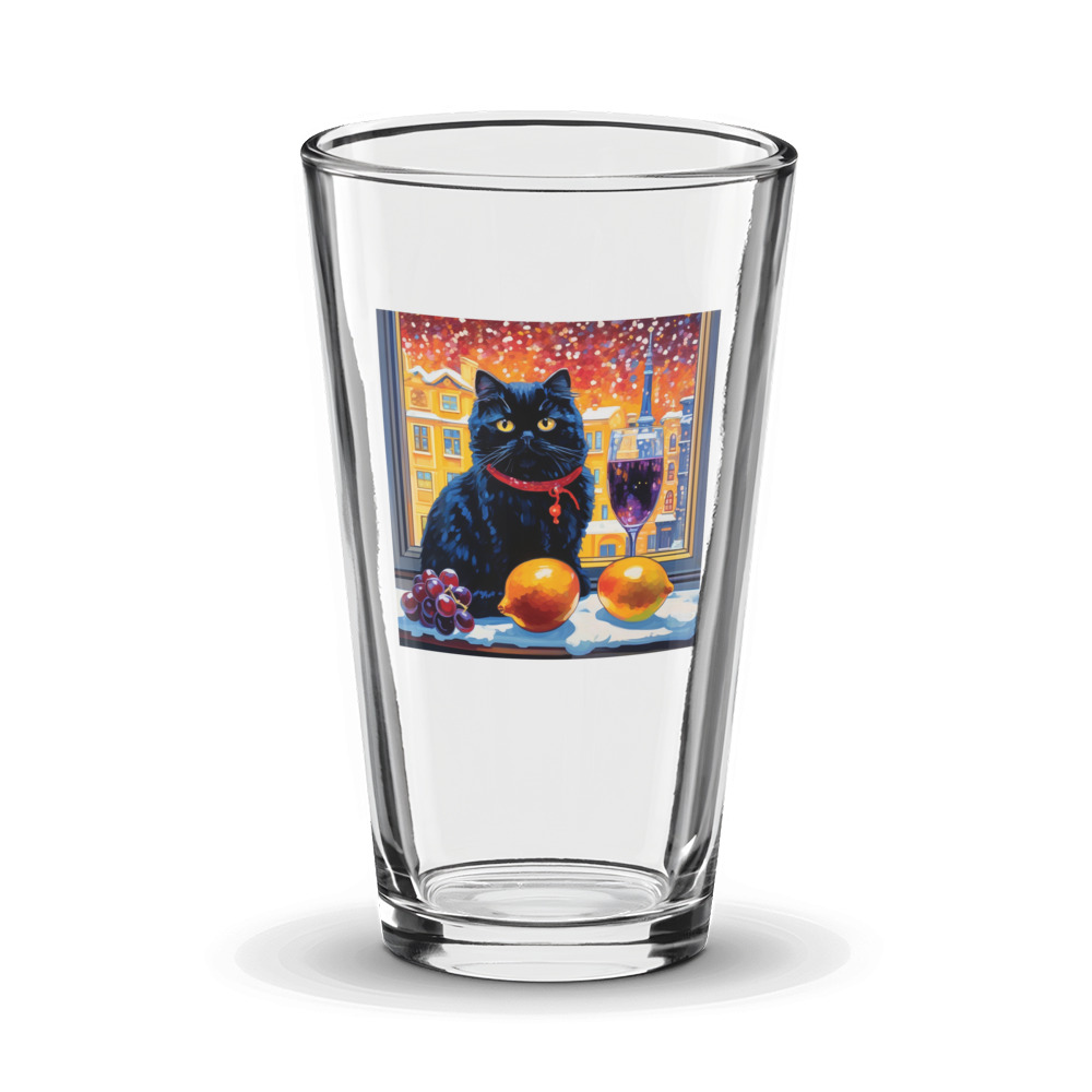 PugMug Custom Black Persian Cat Glass Tumbler