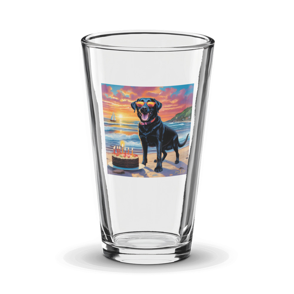 PugMug Custom Black Labrador Retriever Glass Tumbler