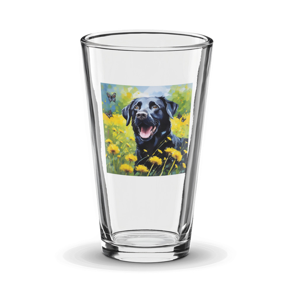 PugMug Custom Black Labrador Retriever Glass Tumbler