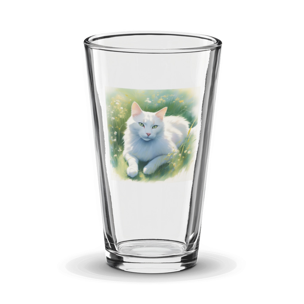 PugMug Custom White Companion Cat Glass Tumbler