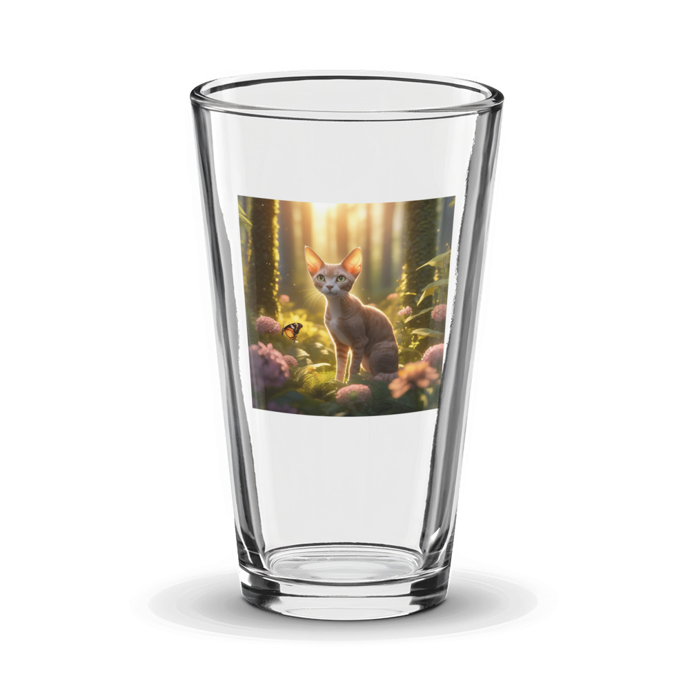 PugMug Custom Tabby Devon Rex Cat Glass Tumbler