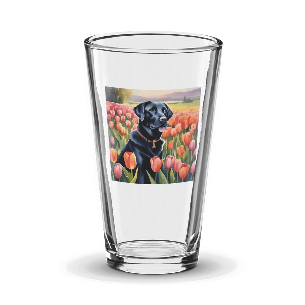 PugMug Custom Black Labrador Retriever Glass Tumbler