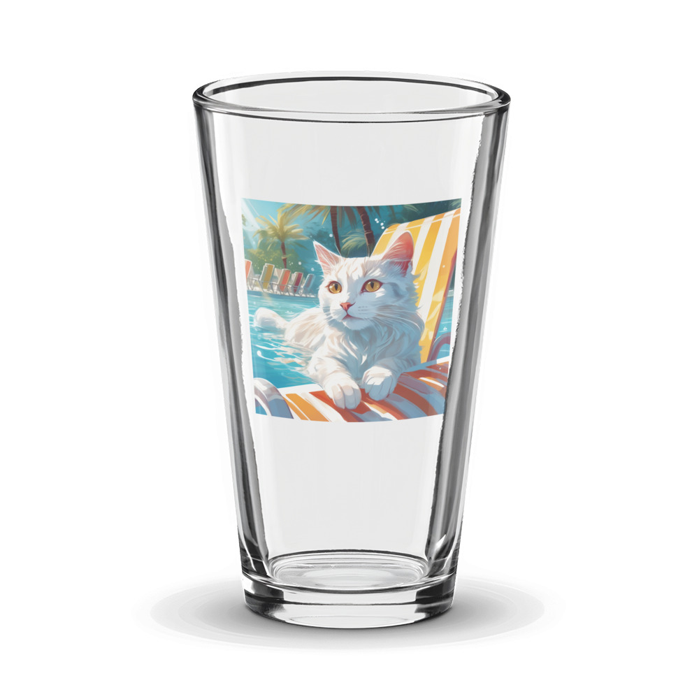 PugMug Custom White Companion Cat Glass Tumbler