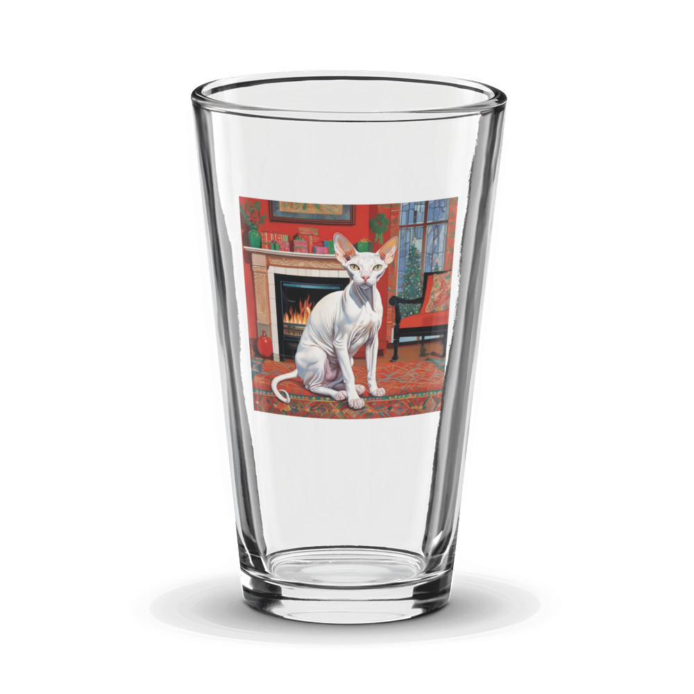 PugMug Custom White Sphynx Cat Glass Tumbler