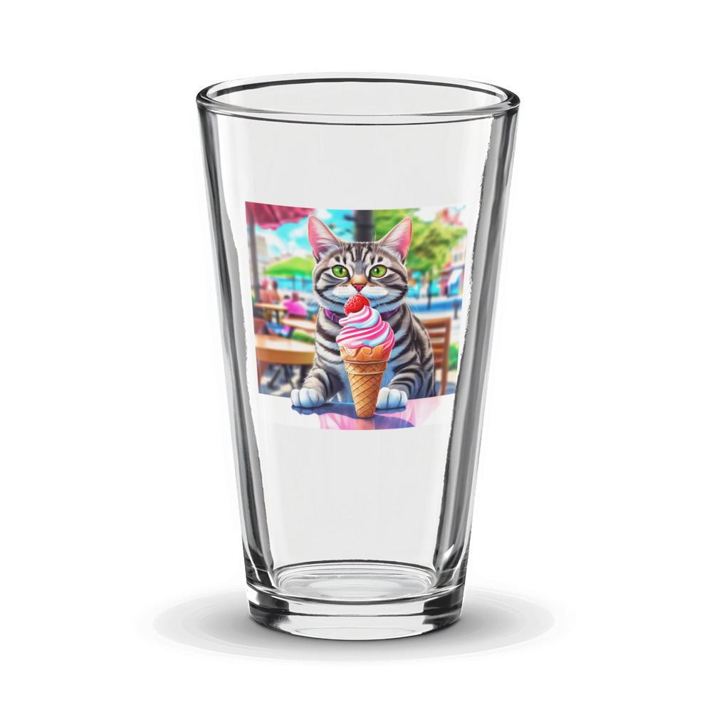 PugMug Custom Tabby American Shorthair Cat Glass Tumbler