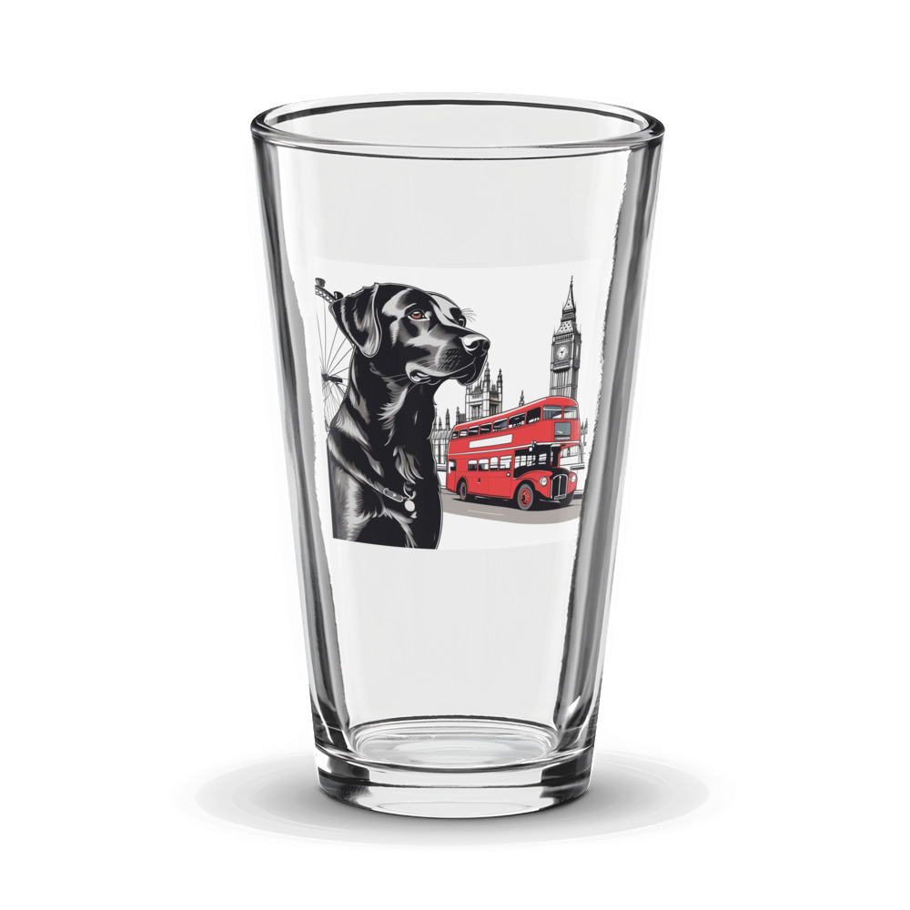 PugMug Custom Black Labrador Retriever Glass Tumbler